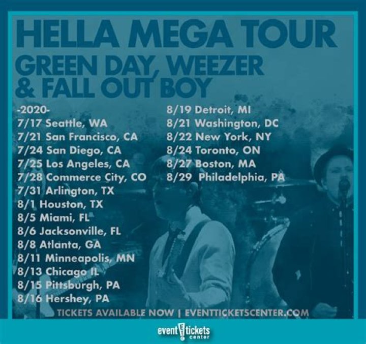 Green Day, Weezer, Fall Out Boy Announce The Dates For Their Rescheduled Hella Mega Tour